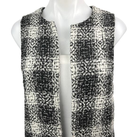 BCBGeneration Plaid Sleeveless Midi Long Duster Blazer Cardigan Coat Jacket Sz S - Picture 3 of 5